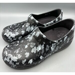 Crocs Neria Pro II Women Black Floral‎ Slip Resistant Clog Black Sz 8 Comfort